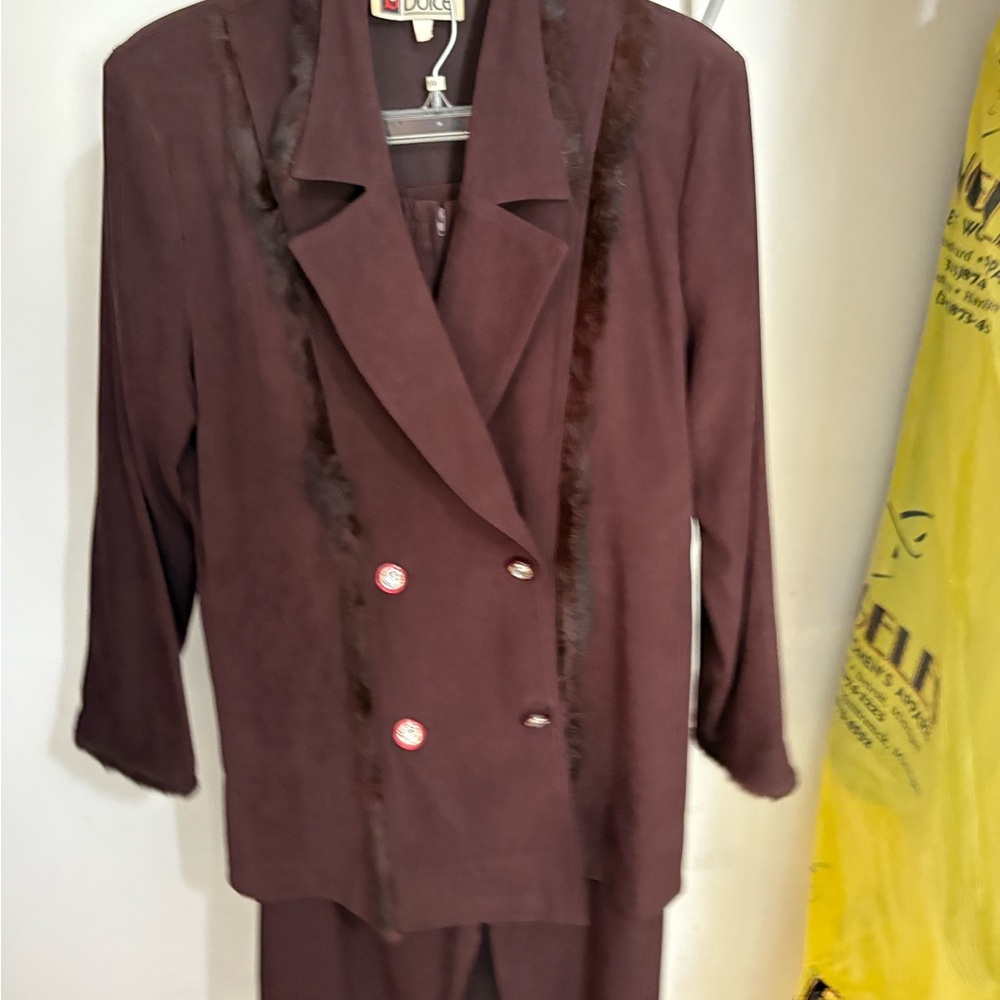 Elegant Brown Skirt Set with Tailored Design